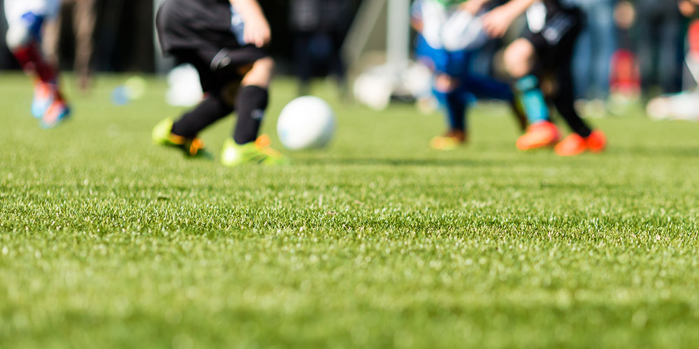 A soccer game is taking place.